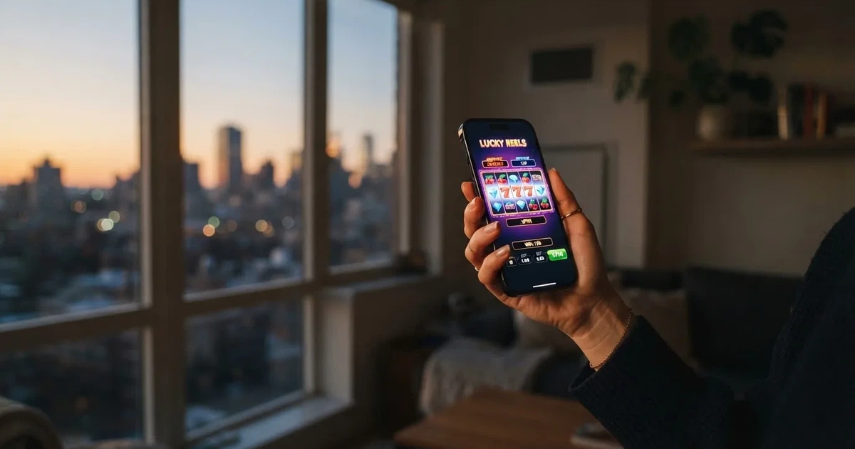 Mano che tiene uno smartphone accanto a una finestra, luce serale tranquilla — casino non aams affidabili