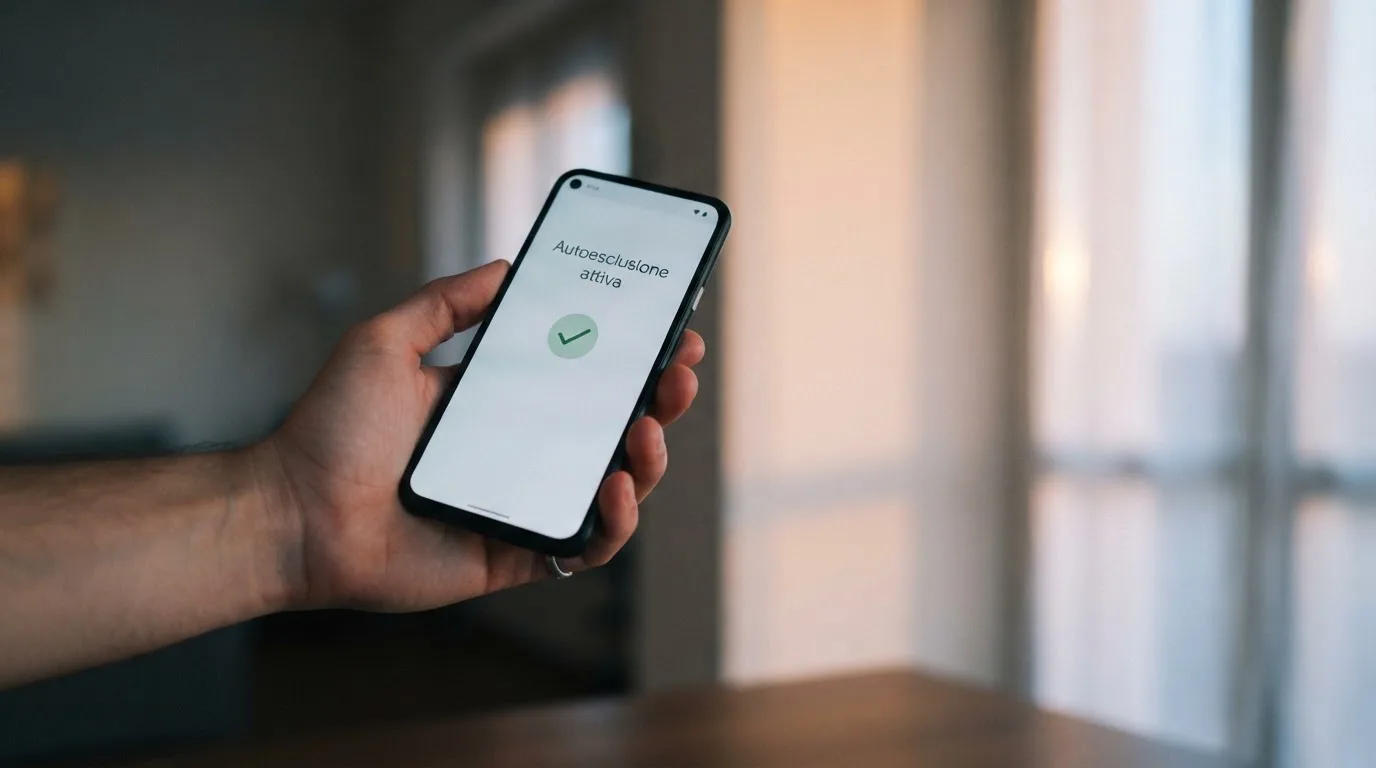Mano che tiene uno smartphone accanto a una finestra, luce serale tranquilla — casino online con algoritmo unbiased