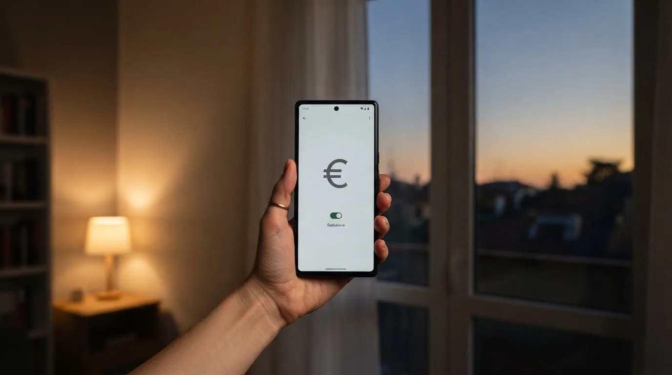 Mano che tiene uno smartphone accanto a una finestra, luce serale tranquilla — casino online italiani autorizzati aams