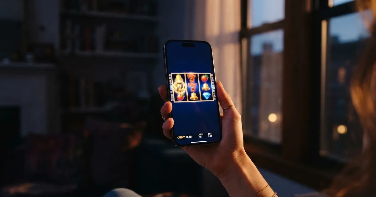 Mano che tiene uno smartphone accanto a una finestra, luce serale tranquilla — casino online italiani senza autoesclusione